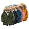 thumbnail image 1 of Godderr Kids Girls Boys Winter Jacket Hooded Snowsuit Coat Windproof Outerwear for Baby Toddler Warm Down Jacket Outerwear Padded Thickened Warm Leisure Coat for 2-8Y, 1 of 5