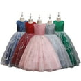 thumbnail image 1 of Godderr Kids Girls Flower Girl Dress Flower Vintage Lace Princess Long Dress Tulle Pageant Formal Party Wedding Floor Dance Youth Evening Gown 5-14 Years, 1 of 7