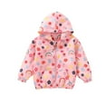 thumbnail image 1 of Godderr Kids Girls Hooded Jackets Spring Fall Outerwear，Toddler Girls Cartoon Print Zip Hooded Waterproof Outerwear for 3-8Y, 1 of 4