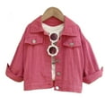 thumbnail image 1 of Godderr Kids Girls Red Denim Jacket Outerwear,Classic Jeans Tops Coats Children Casual Little Girls Outerwear for 3-8Y, 1 of 5