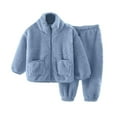 thumbnail image 1 of Godderr Kids Girls Toddler 2pcs Winter Fleece Pajamas Pj Set Warm Winter Fall Sleepwear Soft Tops Pants Kids Loungewear, 1 of 1