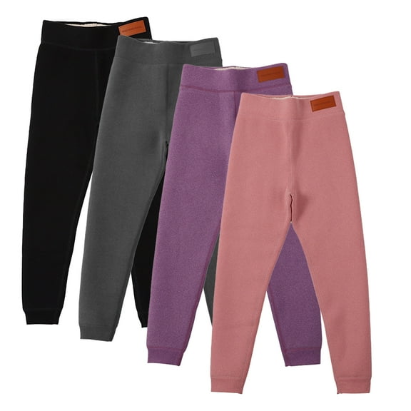 Godderr Kids Girls Winter Warm Leggings Long Pants for Toddler Cotton Fleece Lined Pants Autumn Padded Trousers for 2-14 Y