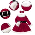 thumbnail image 1 of Godderr Newborn Kids Girls Christmas Dress Baby Furry Princess Dress Includes Bowknot Hair Bands Waistband 12M-6Y Fall Winter Casual Dress Holiday Clothes, 1 of 6
