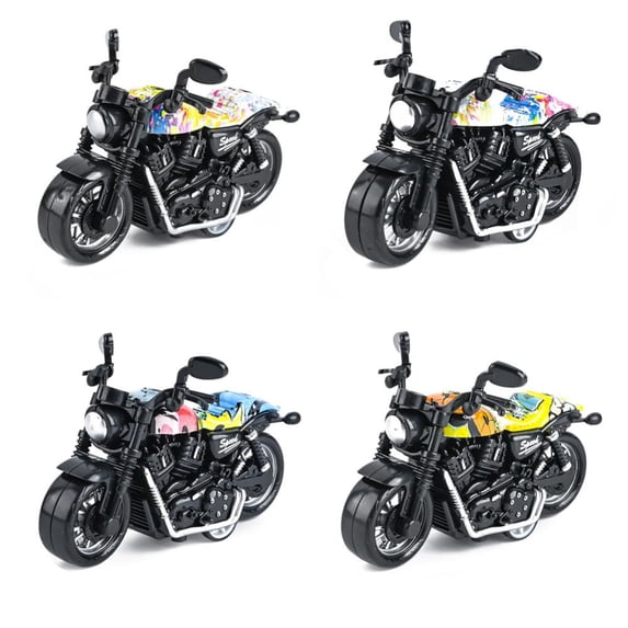 Godderr Kids Motorcycle Toy,Pull Back Vehicles,Toddler Alloy Toy Motorcycle, For 3-9 Year Boy