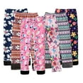 thumbnail image 1 of Godderr Kids Toddler Autumn Winter Leggings for Girls 3-12Y Fleece Lined Leggings Winter Warm Tights Baby Thick Printed Trousers Toddler Ankle Length Pants, 1 of 6