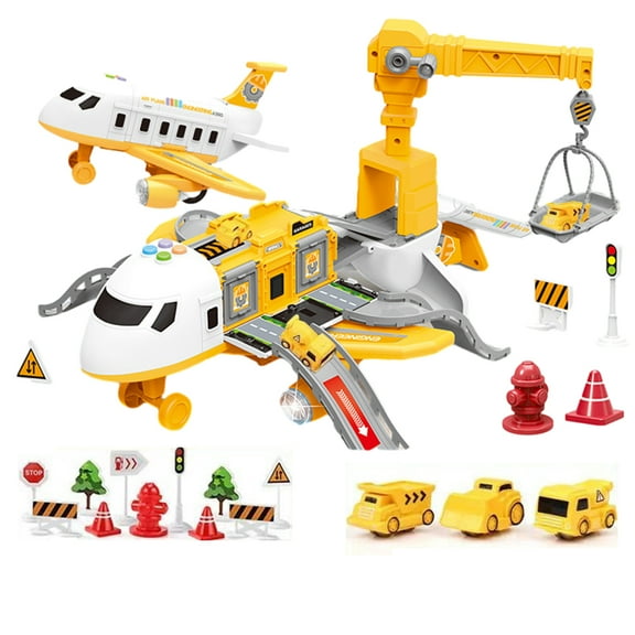 Godderr Kids Toddler Baby Airplane Toys Transport Cargo Toys with Mini Car Toys Model Plane Toys Educational Toy for Boys Girls