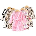 thumbnail image 1 of Godderr Kids Toddler Baby Boys Girls Bathrobe Plush Robe 1-10Y Kids Fleece Robes Winter Warm Hooded Robe Baby Print Night-Robe, 1 of 7