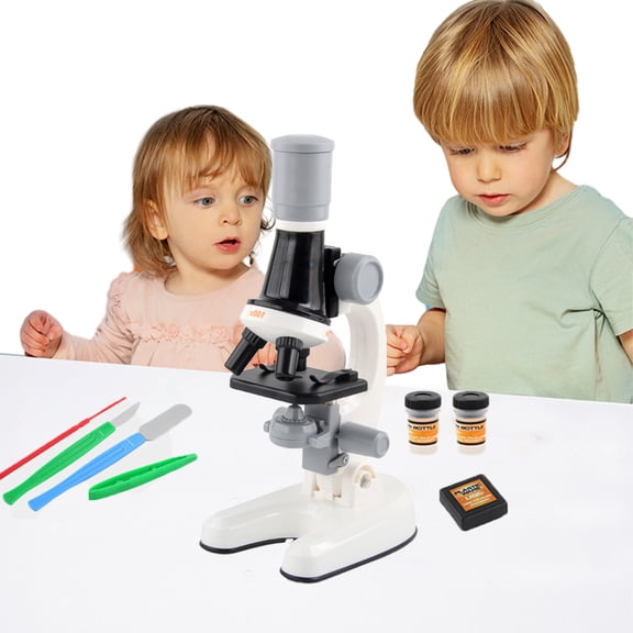 Godderr Kids Toddler Beginner Microscope Science Kits High-Definition Magnification Toys for School Laboratory Home Education Toys