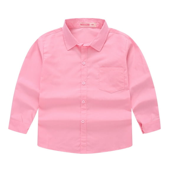 Godderr Kids Toddler Boys Dress Shirt,Long Sleeve Dress Shirt,Casual Solid Color Outerwear for 4Y-12Y