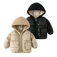 thumbnail image 1 of Godderr Kids Toddler Boys Girls 2Pcs Winter Jacket Toddler Winter Coat, Baby Hooded Down Cotton Jacket+Down Vest Two-Piece Sizes 2-10T, 1 of 7
