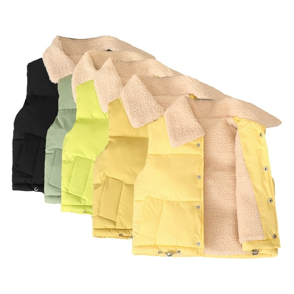Godderr Kids Toddler Boys Girls Winter Fleece Vest Jacket Windproof Warm Winter Waistcoat down Coats Baby Lapel Fleece Sleeveless Jacket for 1-10Y