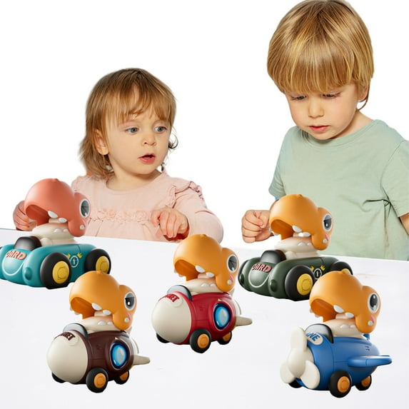 Godderr Kids Toddler Boys Toys Car,Baby Boys Cartoon Car Toys,Inertia Car Toys,Pressing Car Toys for 3+ Years Old Gifts