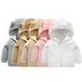 thumbnail image 1 of Godderr Kids Toddler Fleece Jacket Baby Ear Hooded Warm Coats Boys Girls Spring Fall Zipper Tops Solid Color Thickened Outwear 6 Months - 6 Years, 1 of 6