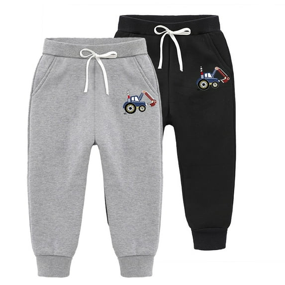 Godderr Kids Toddler Fleece Pants for Boys,1-12Y Baby Fall Winter Sweatpants Thick Warm Trousers Solid Winter Jogger Pants