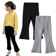 thumbnail image 1 of Godderr Kids Toddler Girl Bottom Flare Pants Solid Color Casual Flare Leggings Spring Fall Trousers for 2-10 Years Old, 1 of 9