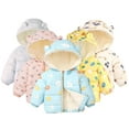 thumbnail image 1 of Godderr Kids Toddler Girls Boys Winter Fleece Jackets 1-7T with Hooded Toddler Cotton Dress Warm Lined Coat Outer Clothing Toddler Baby Snow Down, 1 of 7