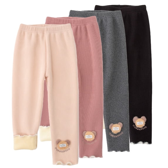 Godderr Kids Toddler Girls Winter Legging Warm Pant Baby Thick Fleece Lined Legging Tight Autumn Winter Warm Trousers for 2-10 Years