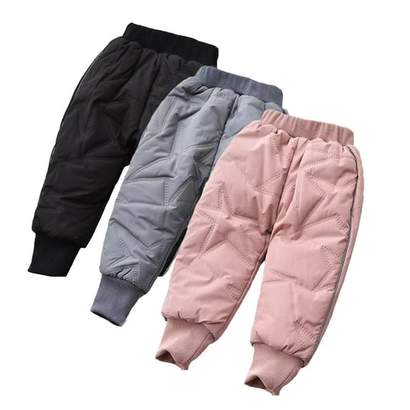 Godderr Kids Toddler Girls Winter Pants Sweatpants Thickened Warm Trousers Fleece Lined Trousers Outdoor 1-10Y Baby Winter Jogger Pants