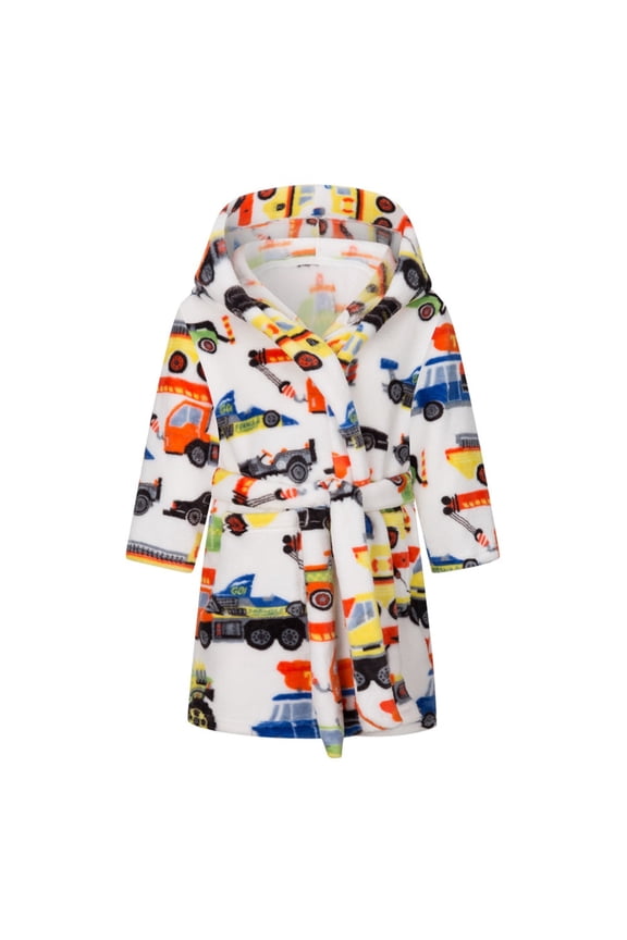 Kids Toddler Hooded Cotton Robe for Girls Boys,Printed Fleece Bathrobe Cartoon Soft Bath Towel Breathable Beach Towel Bathrobe