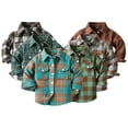 thumbnail image 1 of Godderr Kids Toddler Plaid Shirts Coats for Boys Girls Button down Long Sleeve Shacket Fall Outwear Tops 6M-12Y Baby Flannel Shirt, 1 of 5