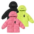 thumbnail image 1 of Godderr 2-12Y Kids Winter Down Coats with Hooded for Toddler Boys Girsl Light Puffer Coat Down Coats Waterproof Pocket Jacket, 1 of 5