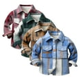 thumbnail image 1 of Godderr Kids Toddler Warm Shirt Jackets for Boys Fleece Long Sleeve 6M-9Y Baby Flannel Shirt Fleece Lined Plaid Fleece Button down Infant Shirt Outwear, 1 of 7