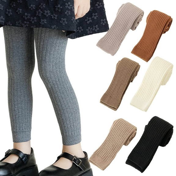 Godderr Kids Toddlers Girls Autumn Winter Leggings Baby Knitted Leggings Girls Warm Stretch Pants Warm Knitted Pants for 1-12Y