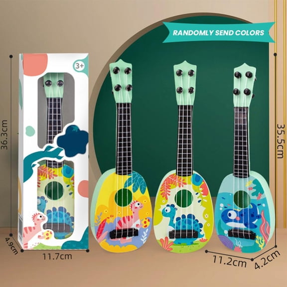 Godderr Kids Toy Guitar for Girls Boys, Mini Toddler Ukulele Guitar Kids Musical Instruments Toys for Beginner 13.98x1.65x4.41inch ( Color Random Delivery)