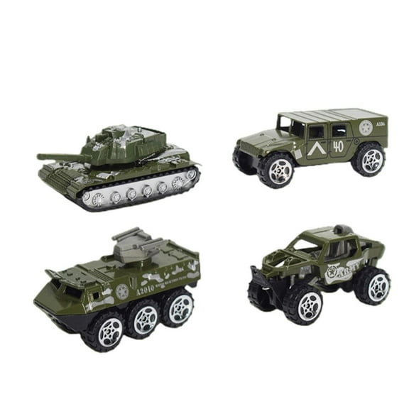 Godderr Kids Tractor Toy,Military Green Inertial Agricultural Engineering Vehicle Kids Toy Set Boys