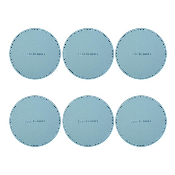Godderr Leather Coasters for Drinks Anti-Scalding Coaster Table Mat Simple Round Solid Color Coaster