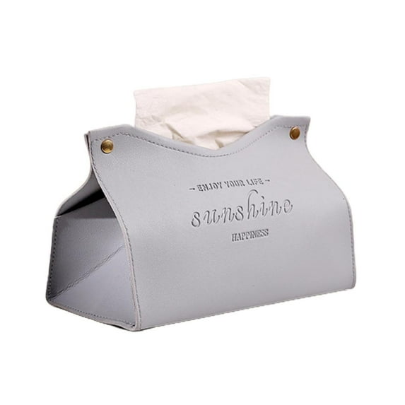 Godderr Leather Tissue Box Cover, Triangle Foldable Tissue Box-Modern Decorative Storage Box