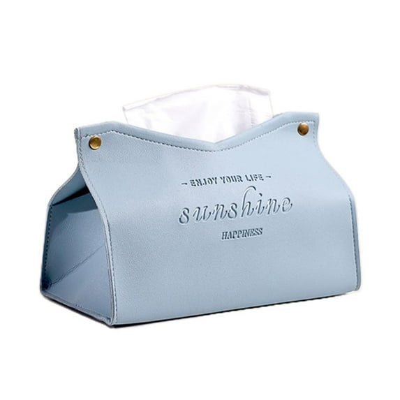 Godderr Leather Tissue Box Cover, Triangle Foldable Tissue Box-Modern Decorative Storage Box