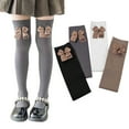 thumbnail image 1 of Godderr Little Girl's Socks Girl's Knee High 2 Pair School Uniform Socks Cotton Socks 3-12Y Kids Girls Pring Autumn Bow Knee Socks Baby Long Stockings, 1 of 8