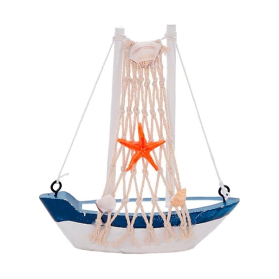 Godderr Mini Sailboat Model Decoration Wooden Small Boat Tabletop Decoration Small Sailboat 5x4x1in