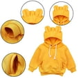 thumbnail image 1 of Godderr Newborn Baby Boys Girls Bear Ears Hooded Fleece Sweatshirts Toddler Padded Spring Fall Sweatshirt Solid Color Warm Tops Coats for 9 Months-4 Years Unisex, 1 of 9