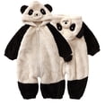 thumbnail image 1 of Godderr Newborn Baby Warm Fleece Rompers with Ear Hooded Jumpsuit Winter Snowsuit Coat Zipper Cartoon Outfits for Girls Boys 0-2Y, 1 of 5