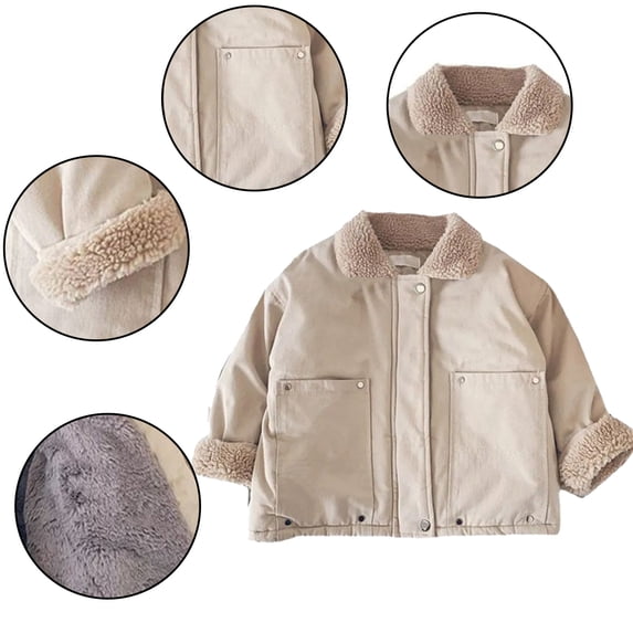 Godderr Newborn Baby Warm Outwear for Kids Winter Cotton Jacket Coat Cotton Padded Button Comfort Jacket for 12M-9Y