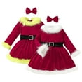 thumbnail image 1 of Godderr Newborn Kids Girls Christmas Dress Baby Furry Princess Dress Includes Bowknot Hair Bands Waistband 12M-6Y Fall Winter Casual Dress Holiday Clothes, 1 of 7