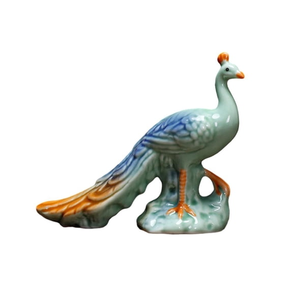 Godderr Ornaments Animals Peacock Statue Ceramic Peacock Statues Ceramic Craft Statue Small Statue Animal Figurines Elk