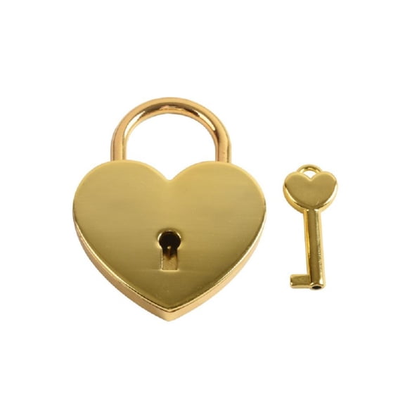 Godderr Small Vintage Metal Heart Shaped Padlock Mini Lock with Keys,Assorted Colors 2.3x1.7in