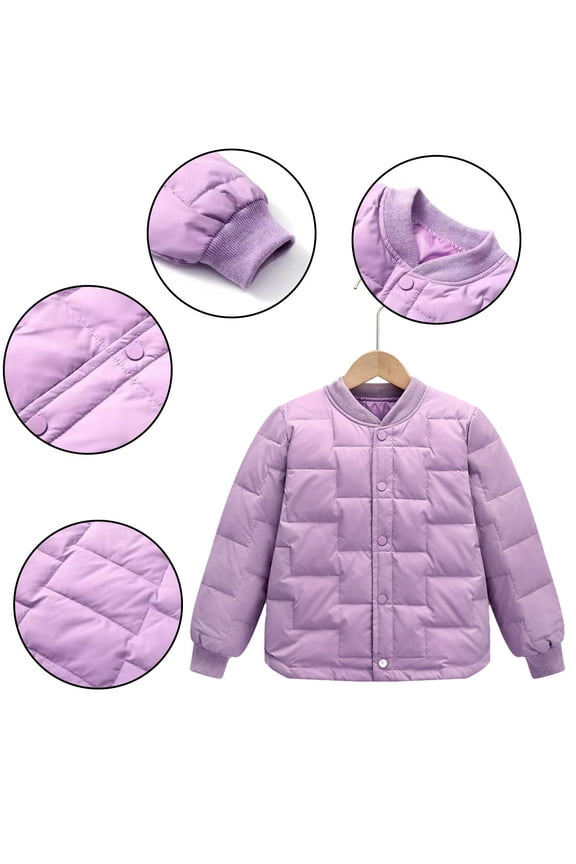 Teenagers Kids Lightweight down Jacket for Girls Solid Color School Uniforms Underwear down Coats Winter Clothing Inner Wear Tops 6-12Y