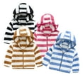 thumbnail image 1 of Godderr Toddler Baby Boys Girls Winter Fleece Jacket 9M-5Y Kids Warm Ears Hooded Stripe Outwear Coat Newborn Fleece Coats, 1 of 6