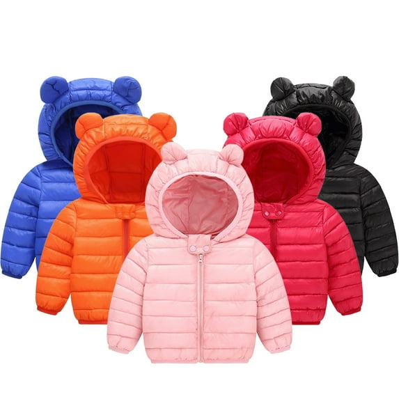 Godderr Toddler Baby Boys Girls Winter Jacket down Coats Cotton Windproof Warm Winter Coats with Cute Printed Winter down Coats 9M-5Y