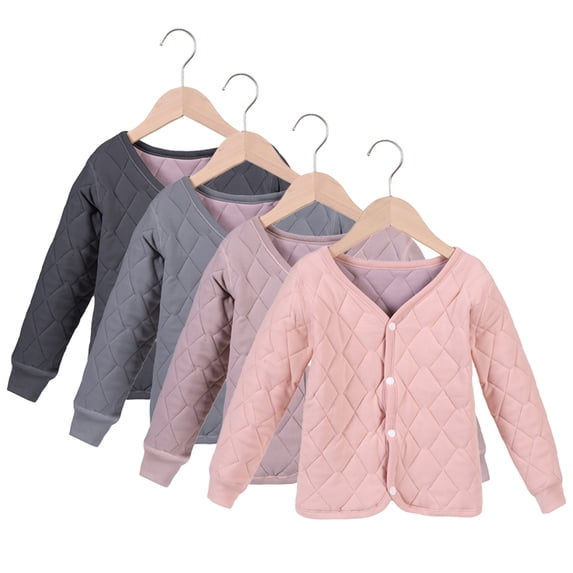 Godderr Toddler Baby Cotton Jacket Winter Coats for Kids Boys Girls Warm Jacket Long Sleeve Solid Colours Thick Cotton Outerwear for 2-10Y