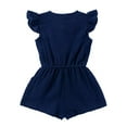 thumbnail image 1 of Godderr Toddler Baby Girl Romper Cotton Round Neck Romper Jumpsuit Leisure Solid Color Small Flying Sleeve Bowknot Romper 1 Piece Set for 9M-4T, 1 of 1