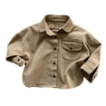 thumbnail image 1 of Godderr Toddler Baby Girls Boys Cotton Shirt，kids Long Sleeve Classic Button Down Shirts Top for Toddler Spring Autum Coat, 1 of 6