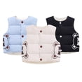 thumbnail image 1 of Godderr Toddler Baby Girls Boys Down Vest Sleeveless Fall Winter Coats Cartoon Lightweight Outwears with Buttons Padded Warm Jackets for 1-7Y, 1 of 7