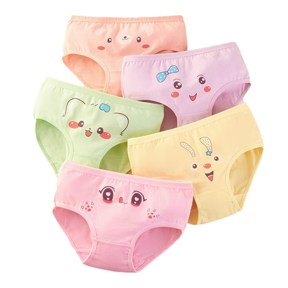 Godderr Toddler Baby Girls Cat Underwear for Kids Cotton Underwear Soft Fashion Underwear for 5PCS 2-12Y