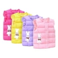 thumbnail image 1 of Godderr Toddler Baby Girls Down Vest with Rabbit Pattern Sleeveless Lace Collar Jackets Fall Winter Cotton Coats Padded Lightweight Outerwears for 2-10Y, 1 of 7