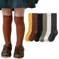 thumbnail image 1 of Godderr Toddler Baby Girls Long Socks for 3 Pack Kids Baby Knee High Socks Cotton Simple Socks for 1-10Y, 1 of 5